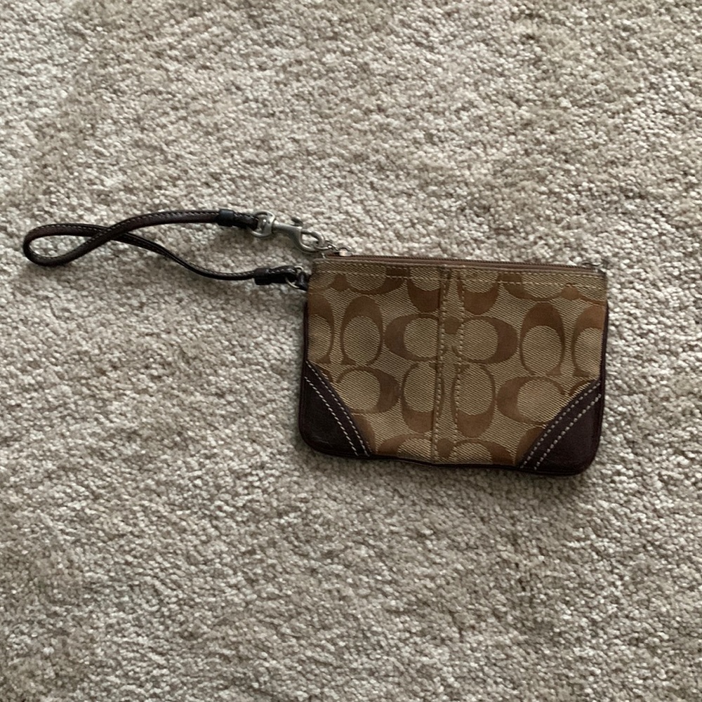 Brown coach wristlet